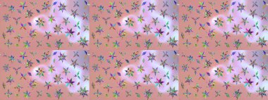 Tomurcukları papatya çiçekleri olan sevimli bir çiçek deseni. Eskiz geçmişi. Raster illüstrasyonu. Kumaş, tekstil, duvar kağıdı baskısı için. Eski usul. Miles Fleur, dandik süs.