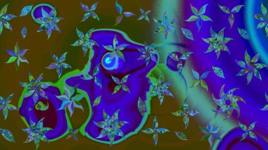 Güzel kumaş deseni. Renkli Yaz Temalı eskiz kalıbı. Düz Çiçek Elementleri Tasarımı. Raster illüstrasyonunda çiçek deseni çizimi.