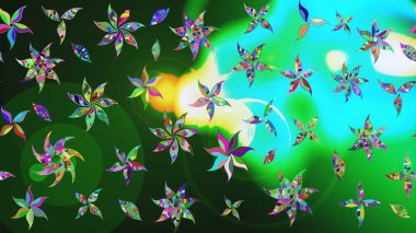 Nazik romantik baskı. Tatil havası. Raster güzel bir çiçek deseni çizmiş. Bahar mevsimi.