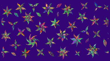 Raster illüstrasyonu. Çiçekli güzel suluboya desen. Mavi renklerde.