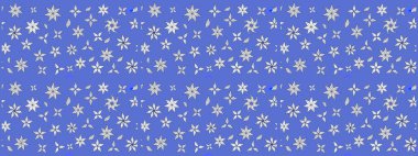 Yaprak ve çiçeklerin suluboya resimleri, mavi renkte çizimler. Yumuşak, mavi renkte bahar çiçekleri. Raster illüstrasyonu.