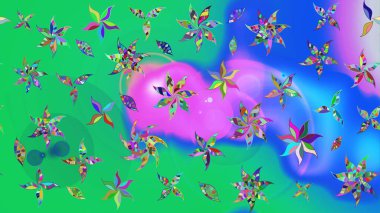 Küçük çiçekte güzel bir desen. Moda baskıları için zarif bir şablon. Küçük renkli çiçekler. Motley illüstrasyonu. Robot resim. Çiçekli yaz çiçekleri.