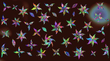 Şirin çiçekli, desenli, kahverengi renkli bir eskiz deseni. Tekstil için suluboya eskiz deseni. El çizimi çiçek çizimi deseni (fayans)).