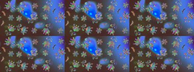 Kış. Renkli arka plan üzerinde izole suluboya kar taneleri. Kış sembolü. Raster illüstrasyon.