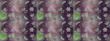 Parlak renkli çiçekleri ve gri, kahverengi ve nötr renklerde yaprakları olan şaşırtıcı, pürüzsüz çiçek deseni. Moda baskıları için zarif bir şablon. Modern çiçek arkaplanı. Halk stili.