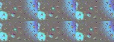 Raster illüstrasyonu. Küçük çiçekteki sevimli çiçek deseni. Güzel karalamalı çiçek desenli çizim. Güzel kumaş deseni.