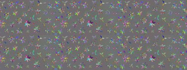 Renkli Bahar Teması eskiz kalıbı. Düz Çiçek Elementleri Tasarımı. Güzel kumaş deseni. Raster illüstrasyonunda çiçek deseni çizimi.