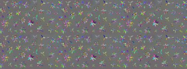 Renkli grunge soyut arkaplanı kologri çiçeklerle süslüyor. Nakış desenli çiçek deseni. İzler, kumaş, duvar kağıtları, tekstil için raster dokusu.