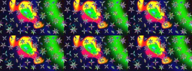 Düz Çiçek Elementleri Tasarım Raster illüstrasyonu. Gri renkli çiçekler. Çiçek desenli eskiz. Renkli Bahar Teması çizim şablonu.