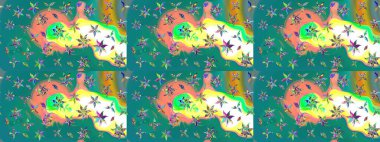 Nazikçe, güzel çiçek arkaplanı. Çiçekli karalama şeklinde Raster çiçek deseni. Mavi renkte çiçekler.