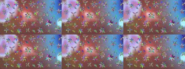 Tekrar eden çiçek arkaplanı, zarif kahverengi çiçek duvar kağıdı. Kahverengi renkler üzerine çiçek desenli çizimler, el yapımı papatyalar, papatyalar..