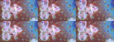 Tarafsız renklerde çiçekler. Kumaş desenli papatya çiçekleri ayrıntıları.