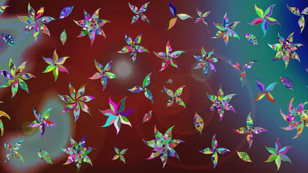 Kahverengi renkli etnik çiçeklerin olduğu zarif bir eskiz modeli. Asya Tekstil 'inde Raster Çiçek İllüstrasyonu.