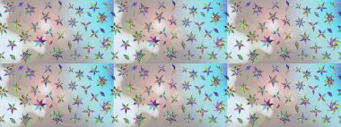 Eskiz arkaplan modeli. Raster hisseleri. Gri üzerine çiçekler. Suluboya, elle çizilmiş.