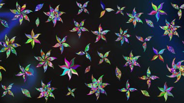 Raster deseni. Küçük çiçekteki sevimli çiçek deseni. Gri renklerde. Raster illüstrasyonu. Soyut çiçek çizim kalıbı arkaplanı.