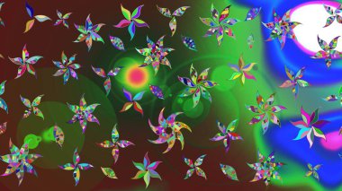 Sanat, çiçeklere ilham verir ve arka plan bırakır. Karalama çiçekleri çizim kalıbı. Raster deseni. Yeşil el çizimi desen.