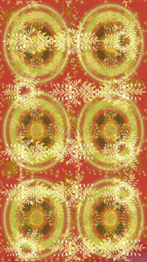 Yüzey için tekrarlanan doku, ambalaj kağıdı, sarı, turuncu ve kahverengi renkli kar tanesi. Kış kar taneleri, raster arka plan.