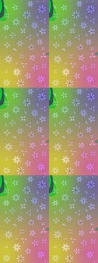 Raster illüstrasyonundaki çiçek desenli çizim. Tarafsız renklerde çiçekler. Renkli Bahar Teması eskiz kalıbı. Düz Çiçek Elementleri Tasarımı.