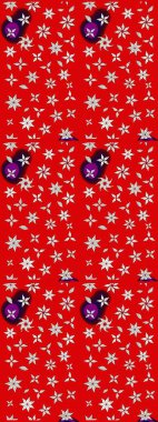 Küçük çiçekteki sevimli çiçek deseni. Kırmızı renkte çiçekler.