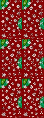 El çizimi çiçek çizimi deseni (fayans). Şirin çiçekli, desenli, kırmızı renkli bir eskiz deseni. Tekstil için suluboya çizim deseni.