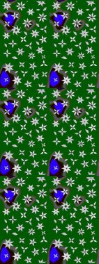 Tomurcukları papatya çiçekleri olan sevimli bir çiçek deseni. Eskiz geçmişi. Raster illüstrasyonu. Kumaş, tekstil, duvar kağıdı baskısı için. Eski usul. Miles Fleur, dandik süs.