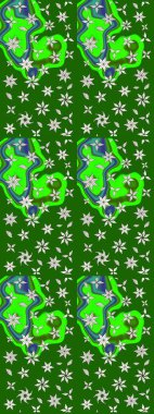 Raster suluboya çiçek deseni, narin çiçekler, yeşil çiçekler, tebrik kartı şablonu. Raster Güzel kumaş deseni.