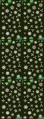 Küçük çaplı çiçeklerdeki basit şirin desenler. Tekstil veya kitap kapakları, imalat, duvar kağıtları, baskı, hediye paketi ve yapıştırma kitabı için çiçek eskizi geçmişi. Raster illüstrasyonu.