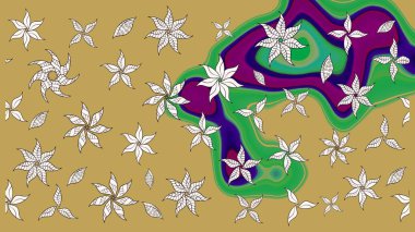 Sevimli çiçek raster deseni. Düz Çiçek Elementleri Tasarımı. Sketch Colour Spring Theme eskiz kalıbı. Sarı renkte çiçekler.