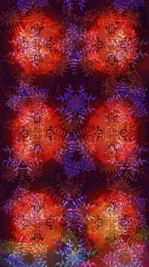 Kış kartı Mutlu Noeller, Yeni Yıl ve Mutlu Tatil Raster çizimleri. Kahverengi, kırmızı ve turuncu kar taneli Noel kartı kahverengi, kırmızı ve turuncu renklerde. Kar taneleri arkaplanı.