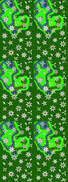 Raster suluboya çiçek deseni, narin çiçekler, yeşil çiçekler, tebrik kartı şablonu. Raster Güzel kumaş deseni.