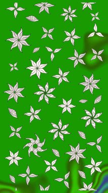 Raster illüstrasyonu. Çiçek. Yeşil renklerde. Taslak dekoratif arka plan, çiçek mandala.