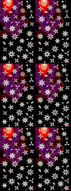 Raster - stok. Suluboya, elle çizilmiş. Vadinin çiçekleri siyah renklerde. Taslak arkaplan deseni.