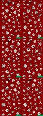 Çok renkli küçük çiçekler ve kırmızı renkli komik böcekler, raster desen, illüstrasyon.