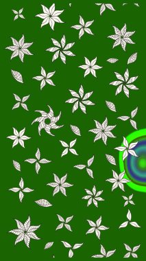 Yeşil çiçekli bahar çiçekleri. Küçük renkli çiçekler. Moda baskıları için zarif bir şablon. Motley illüstrasyonu. Küçük çiçekte şirin desenler.