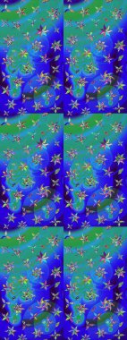 Bahar çiçekleriyle güzel bir çiçek deseni çizmişsin. Güzel kumaş deseni. Raster illüstrasyonu.