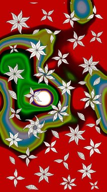 Tatil havası. Raster güzel bir çiçek deseni çizmiş. Bahar mevsimi. Nazik romantik baskı.