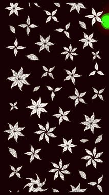 Siyah renkler ve parlak çiçekler üzerine soyut çizim deseni. Küçük çiçekte hoş bir çiçek deseni var. Çiçek elementli zarif raster dokusu..