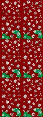 Kırmızı renkte çiçekler. Tropik çiçek desenleri. Raster illüstrasyonu.