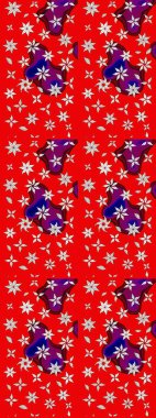 Raster illüstrasyonu. Tropik çiçek desenleri. Kırmızı renkte çiçekler.