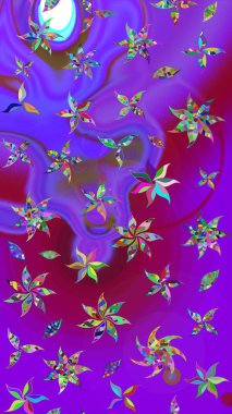 Sevimli çiçek raster deseni. Mor renkli çiçekler. Sketch Colour Spring Theme eskiz kalıbı. Düz Çiçek Elementleri Tasarımı.