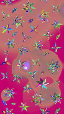 Çiçekli eskiz deseni. Suluboya çizimi. El çizimi. Pembe renkte çiçekler.