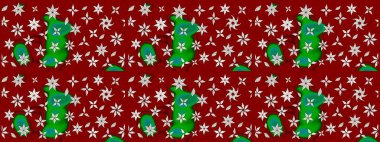 Üzerinde gelincikler ve vadi zambakları olan renkli çiçek desenli nakış deseni. Tekstil tasarımı için kırmızı renkte geleneksel Raster çiçek buketi.