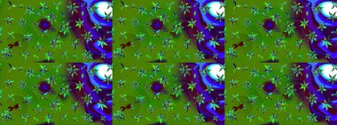 Klasik taslak çizimi. Raster çiçek izi. Raster Yumuşak kumaş deseni. Çiçek yeşili çizim deseni.