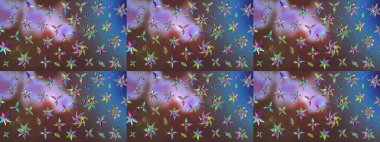 Davetiye ve kartpostal tasarımı için dekoratif çiçek unsurları. Tekstil için figür. Şirin, zarif çiçekler Raster illüstrasyonu. Yapraklı çizim şekli. Poster veya kapak için arkaplan.