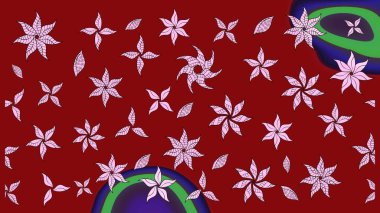 Küçük çiçekteki sevimli çiçek deseni. Kırmızı renkte çiçekler.