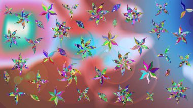 Mavi renkli çiçek desenli çizim. Suluboya tarzında mavi renkte çiçekler.