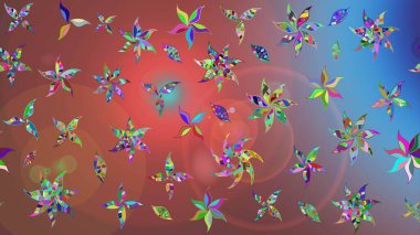 Moda baskıları için zarif bir şablon. Motley illüstrasyonu. Küçük çiçekte güzel bir desen. Çiçekli bahar çiçekleri. Küçük renkli çiçekler..