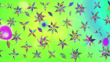 Raster resim. Çiçek desenli çiçek ve yaprakları ile. Sevimli küçük çiçek desenle.