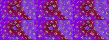 Eski usul küçük çiçekli şirin bir eskiz deseni. Moda arka planında parlak buketler. Kumaş, duvar kağıdı ve kağıt üzerine baskı yapmak için gelişen arka plan. Raster illüstrasyonu.