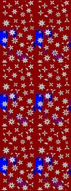 Çiçek ve yapraklı çiçek deseni. Küçük çiçekli şirin bir desen. Raster illüstrasyonu.